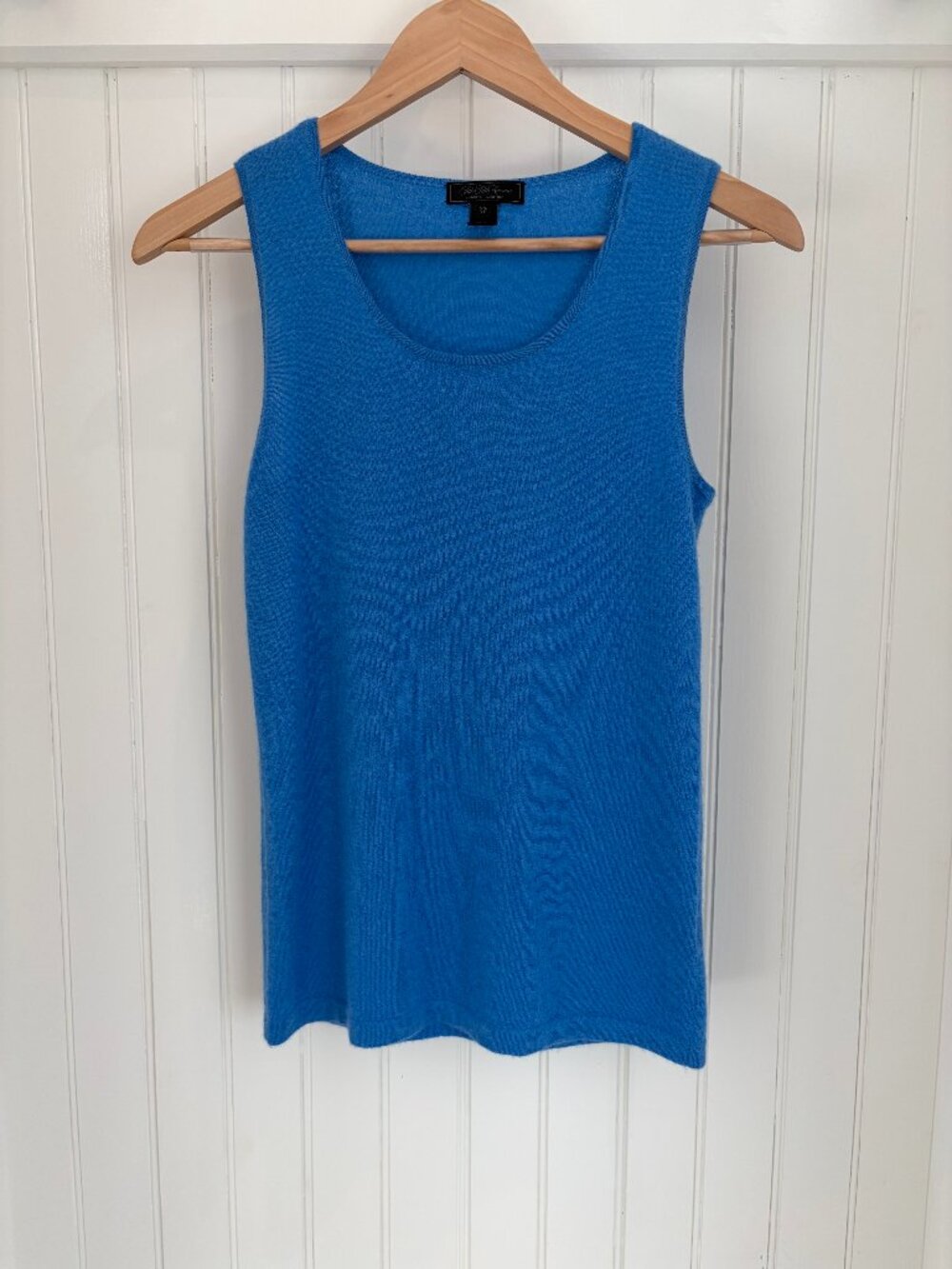 Saks Fifth Avenue 100% Cashmere Sleeveless Shell Tank Cobalt Blue XS